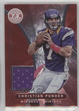 2012 Totally Certified Materials Platinum Red 75/299 Christian Ponder #76 0af