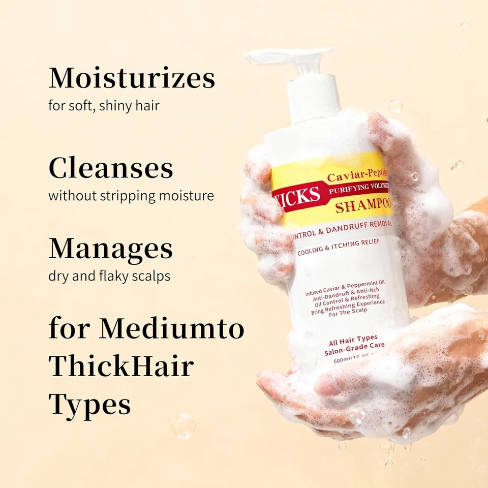 Champú de volumen con aceite de menta para enfriamiento, eliminación de caspa y control de aceite Foto 3 de 4