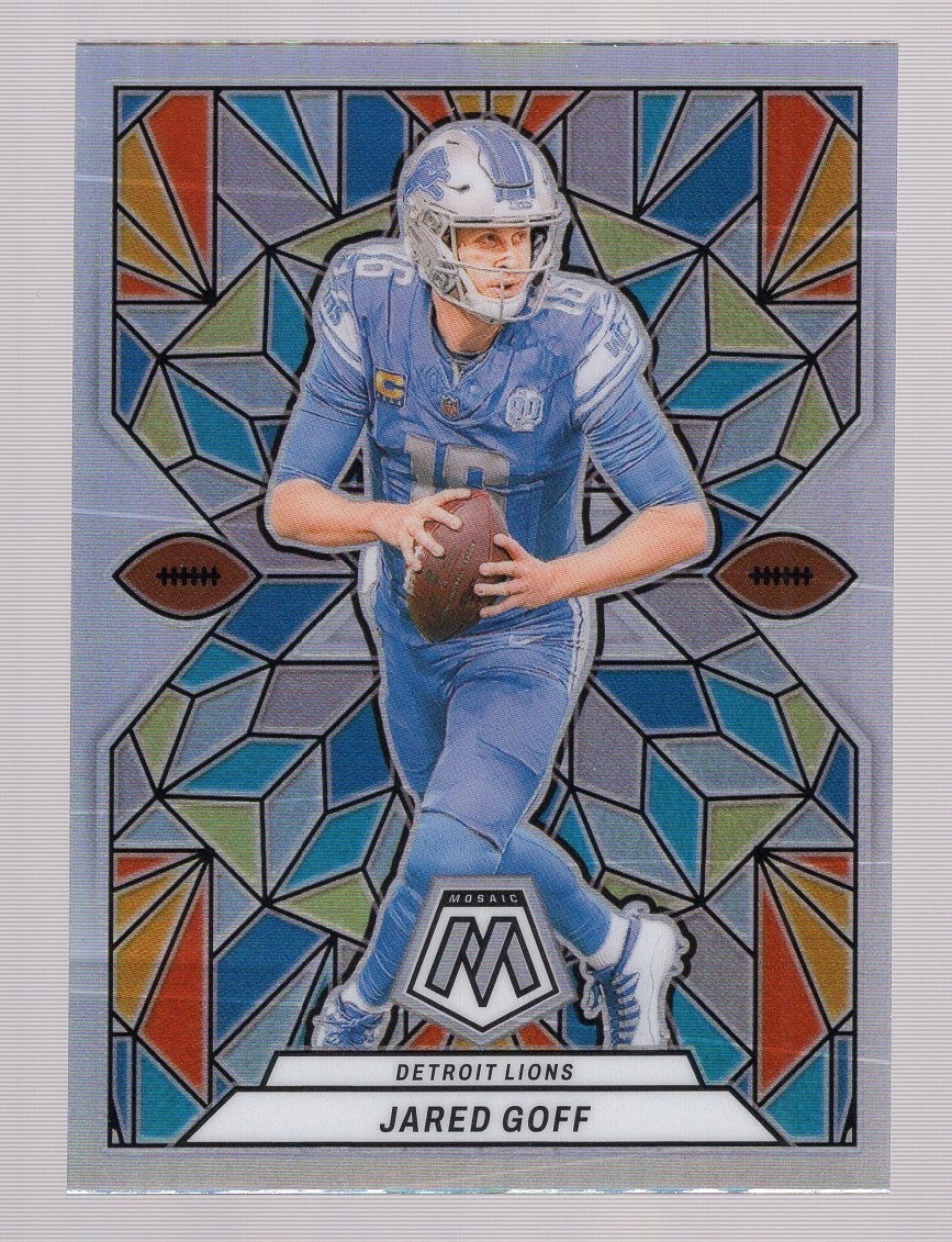 JARED GOFF 2024 PANINI MOSAIC STAINED GLASS #SG-6 **DETROIT LIONS** CASE HIT SSP