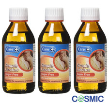 3 X Care+ Simple Linctus Sugar Free Cough Syrup 200ml