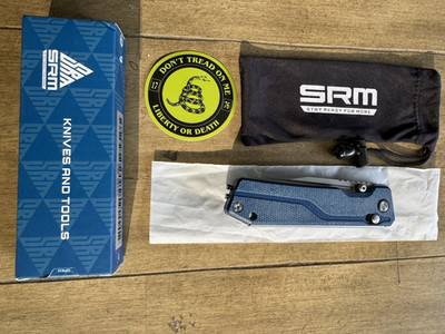SRM Rubik 3.43'' Laminated 140Cr blade, blue Micarta 25% off list