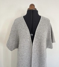 Madeleine grau Kaschmir & Wolle Mischung Strickjacke-ideal zum Lagenlook 12-14