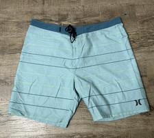 HURLEY Men's Board Shorts Swim Trunks 8" Inseam Pocket - Blue - Size 40 - New