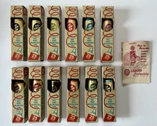 Vtg. Lot of 12 Tri Chem Liquid Embroidery Ball Point Decorating Tubes Some Used