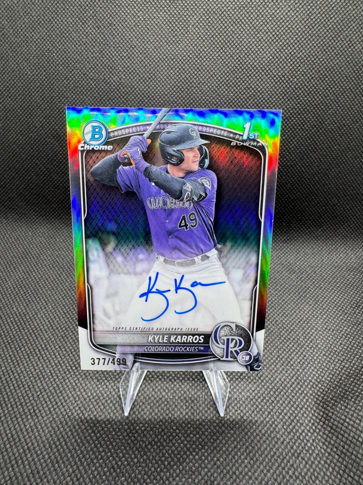 Kyle Karros 2025 Bowman Chrome 1st Refractor Auto 377/499 #CPA-KK Rockies