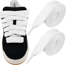 Endoto Flat Shoe Laces for Adidas Campus 00s Shoes, 2CM 36/91.44cm, White