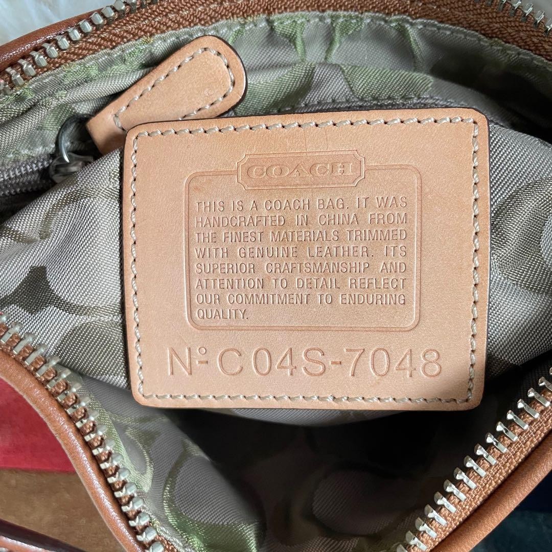 COACH Patchwork Canvas Leather Suede Shoulder Acc… - image 17