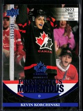 2023-24 UD TCJ Prospectus Momentous Blue #PM-13 Kevin Korchinski 157/349