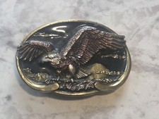 The Great American Buckle Co. Eagle Flying Vintage 1988 Belt Buckle  1864 USA