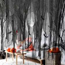 Halloween Black Gauze Cloth Hanging Decoration Spider Web Haunted House Party De