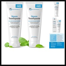 Fluoride-Free Neem Toothpaste w/Mint for Adults  Kids, Pack of 2 by M3
