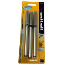Vintage Uni-Ball Deluxe Rollerball Pens Fine 0.7mm Black 3-Pack Retired Style
