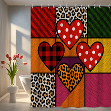 Colorful Heart Shower Curtain for Kids, Fun and Cute Design