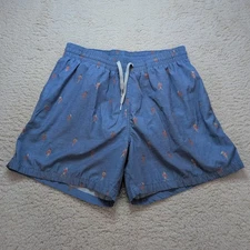 Chubbies Swim Trunks Men's Medium Lifeguard Print Quick Dry Beach Shorts Blue