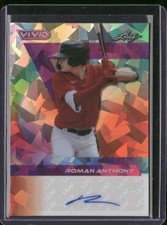2024 Leaf Vivid #BA-RA1 Roman Anthony Autographs Crystal Orange #/3