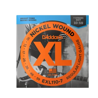 Guitare électrique D'Addario EXL110-7 7 cordes Regular Light 10-59 nickel - Photo 1/4