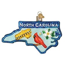 Old World Christmas Blown Glass Ornament for Christmas Tree, North Carolina