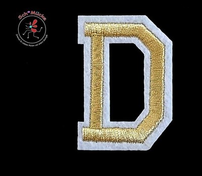 Aufbügler Buchstaben 5 cm gold Alphabet ABC Patch Name Initialien Applikation