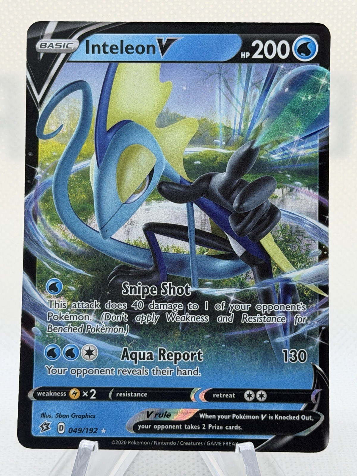 Inteleon V Rebel Clash #49 (2020) Rare Holo V NM Pokemon