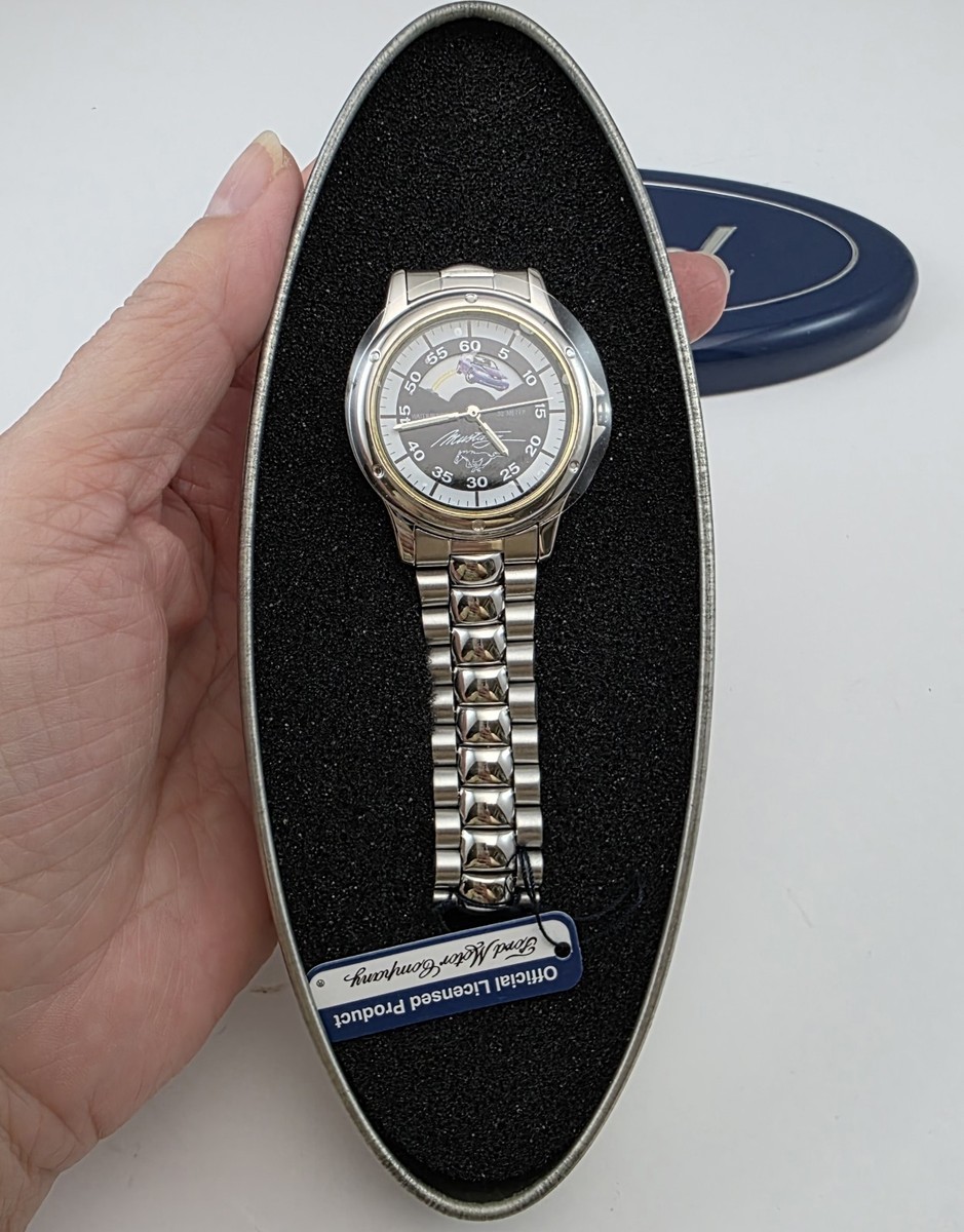 Vtg Rare Triple Animated Ford Mustang Watch F117M S5-3  display picture 1