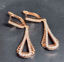 Rose Gold Over Sterling Silver Dangle Earrings