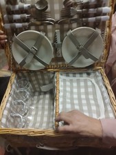 Belmont Picnic Time Basket for 4 New Wicker Outdoor Dining Set