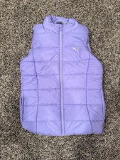 Puma Vest Girl Youth M 10-12 Purple Puffer Quilted Full Zip Mock Neck Coat NWOT
