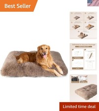 XL Dog Bed with Soft Faux Fur – Anti-Anxiety Crate Pad for Secure Comfort