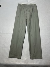 Columbia Waterproof PVC Nylon Rain Pants Mens Large Gray Elastic Waist Fish