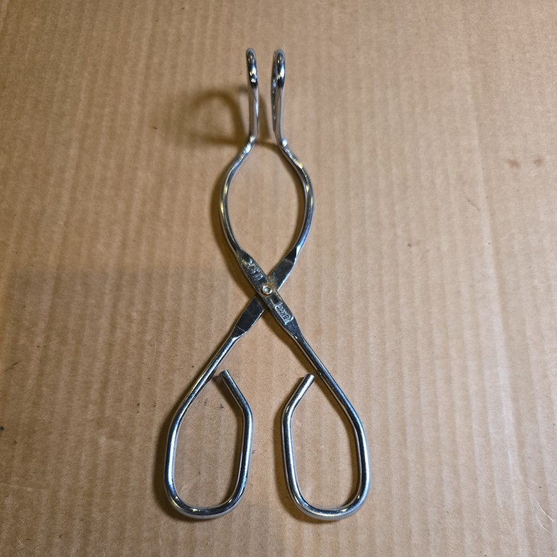 Vintage EKCO Metal Scissor 8” Kitchen Offset Steel Tongs USA Canning Farmhouse 