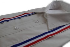 Boys Adjustable Blue, White  Red Striped Patterned Suspenders