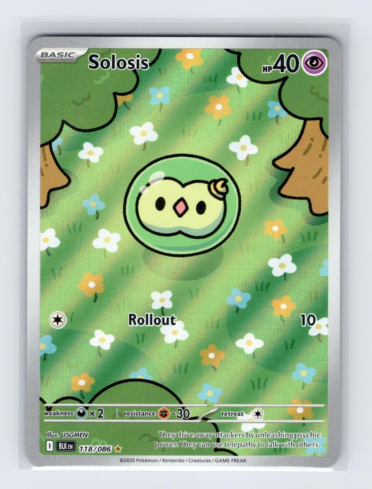 Solosis 118/086 IR Pokemon Black Bolt NM/M Holo
