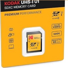 Kodak Premium Performance 64GB SDXC UHS-I Class 10 High Speed Full HD