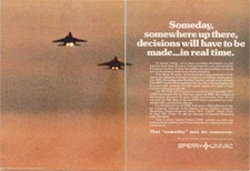 Sperry Univac Vintage 1981 Military 2 Pg Print Ad Air Force Jets Orange
