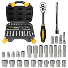 ANXTECH  30 PCS Impact Socket Set Mechanics Tool Kit 3/8" Drive Tools Gift