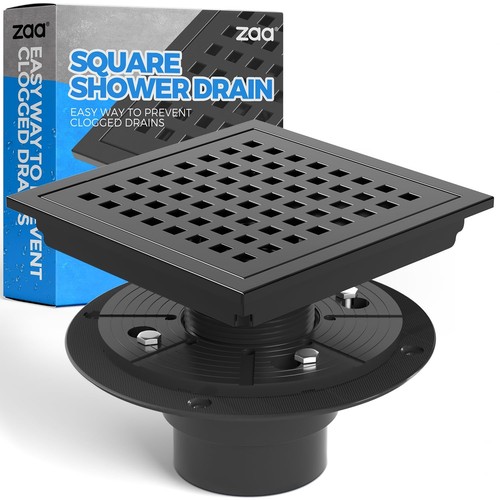 6 Inch Square Shower Drain, Bathroom Floor Drain, 304 Stainless Steel Shower ...
