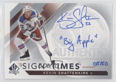 2017-18 SP Authentic Sign of the Times Inscribed 5/50 Kevin Shattenkirk Auto 2d8