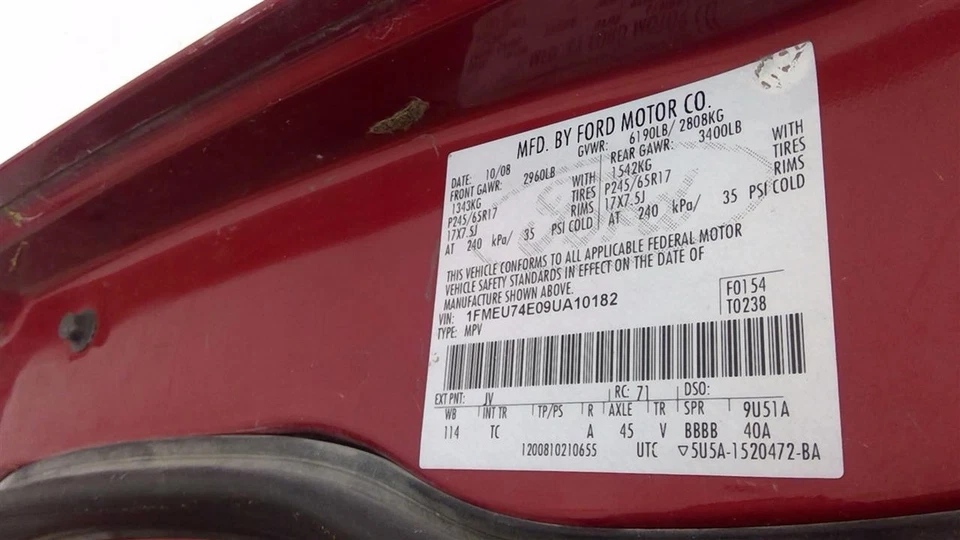 Used Third Seat SW/VAN fits: 2009 Ford Explorer Grade A Foto 4 de 4