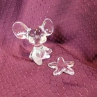 Vintage 80’s Fenton Clear Art Glass Mouse Figurine & Swarovski Clear Glass Star