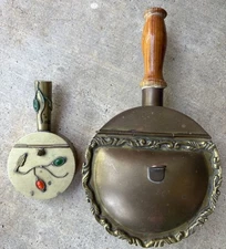 2 Vintage Silent Butler Crumb / Ash Catcher Brass