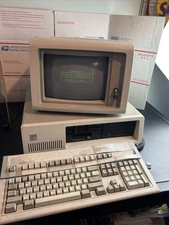 IBM 5160 PC XT System w/ IBM 5151 Monitor & Keyboard Tested DOS 3.2 Works