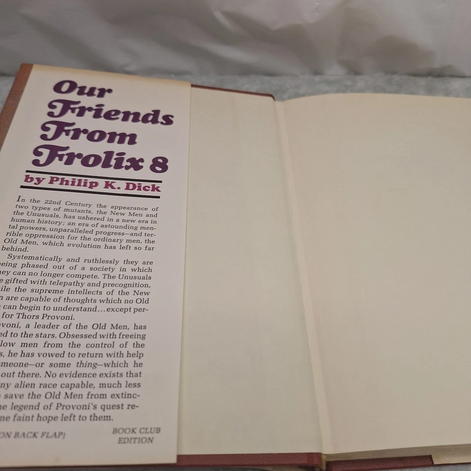 OUR FRIENDS FROM FROLIX 8 By Philip K. Dick ACE books 1970 BCE HC/DJ SF SCi-Fi - Image 4 of 4