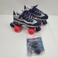 Sketchers Sport 4 Wheeler Roller Skates Women's Size 6 Navy Blue Pink