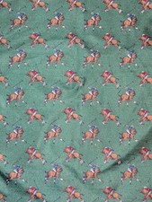 Vintage 2000s Ralph Lauren Silk Polo Horse Handkerchief 19x19 Green Red Border