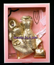 *Año Dorado* Detalles de modista Moda de alta costura para muñeca Barbie