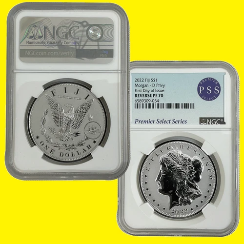 2022 MORGAN Dollar D  privy NGC RV PF 70 First DAY OF ISSUE