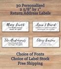 30 Personalized Printed Peel & Stick Fancy Script Return Address Labels