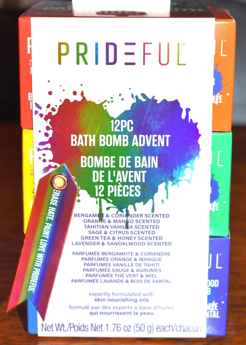 Prideful 12 Pack Scented Bath Cubes Gay Advent Calendar Set Rainbow Fizzies  | eBay