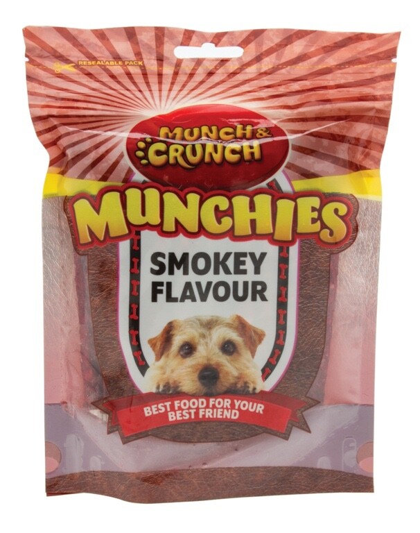 Munch & Crunch Dog Smokey Flavour Munchies Healthy Balanced Diet Treat Food 250g