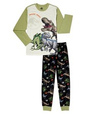 Jurassic World Boys Long Sleeve Dinosaur Pajamas Sleep Set, 2 piece, Size 4/5